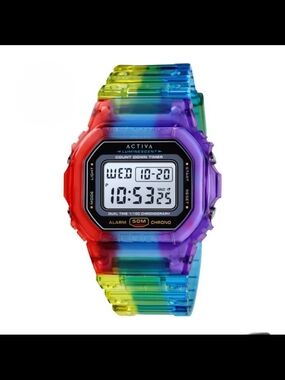 Activa Retro X Invicta Unisex Digital Watchh - 50mm, Green, Blue